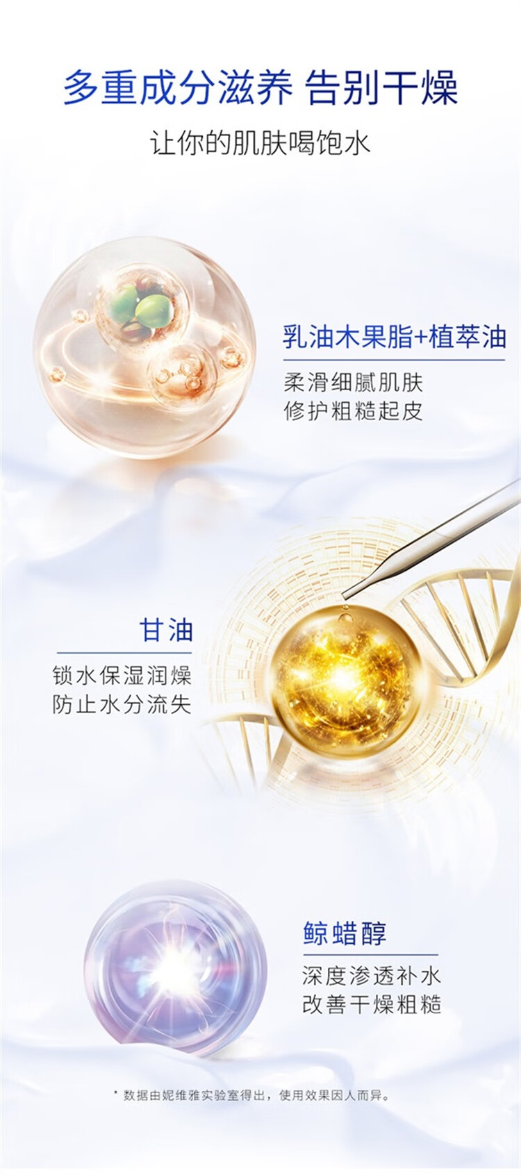 妮维雅（NIVEA）德国进口 经典蓝罐润肤霜200ml