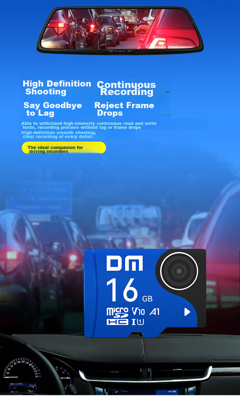 Карта памяти DM Daimai 16GB TF (MicroSD) Синяя C10, для видеорегистратора, камеры наблюдения, совместима с Xiaomi 360 Lingdu Didingpai