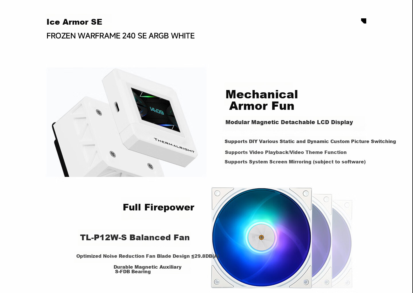 Система жидкостного охлаждения Thermalright FROZEN WARFRAME 240 SE ARGB WHITE