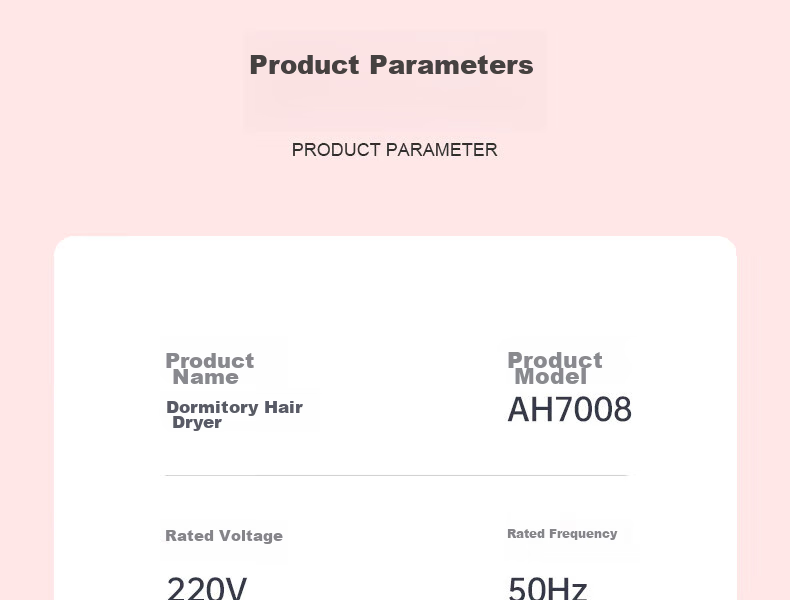 Фен AUX AH7008S, 800 Вт, синий ион, защита волос, низкое энергопотребление, для общежития, подарок