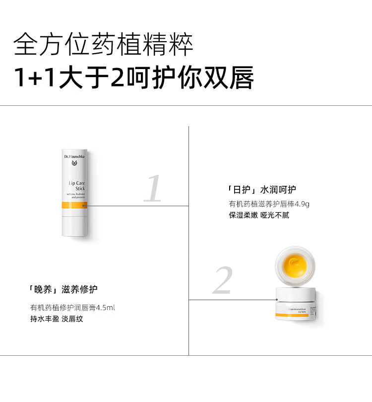 德国世家（Dr.Hauschka）润唇膏滋润保湿补水无色防干裂淡纹护唇膏4.9g淡化唇纹修护学生