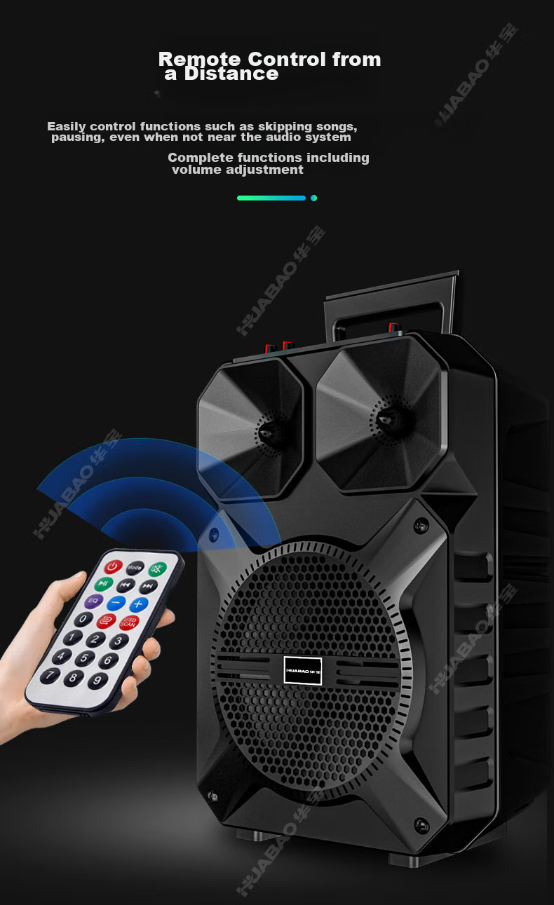Портативная Bluetooth-колонка Huabao XY-1013 Flagship, 8-дюймовая, с одним микрофоном, для уличных танцев и домашнего использования
