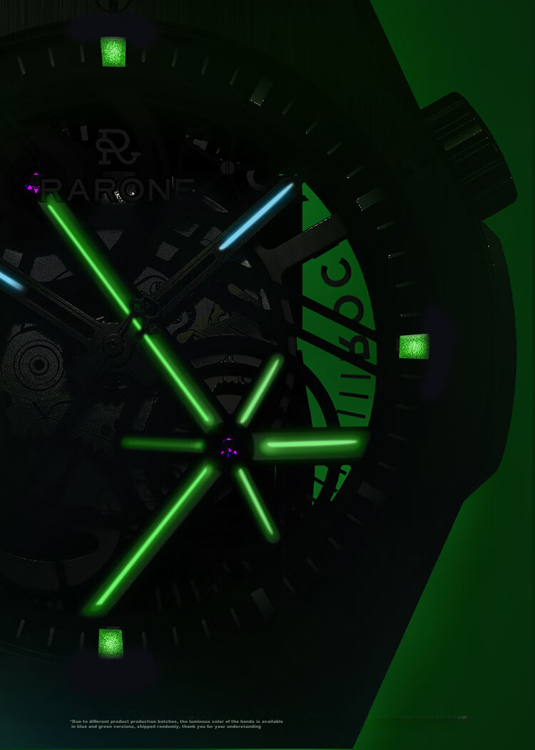 Мужские механические часы RARONE Gemini X Luminous Edition с прозрачной задней крышкой