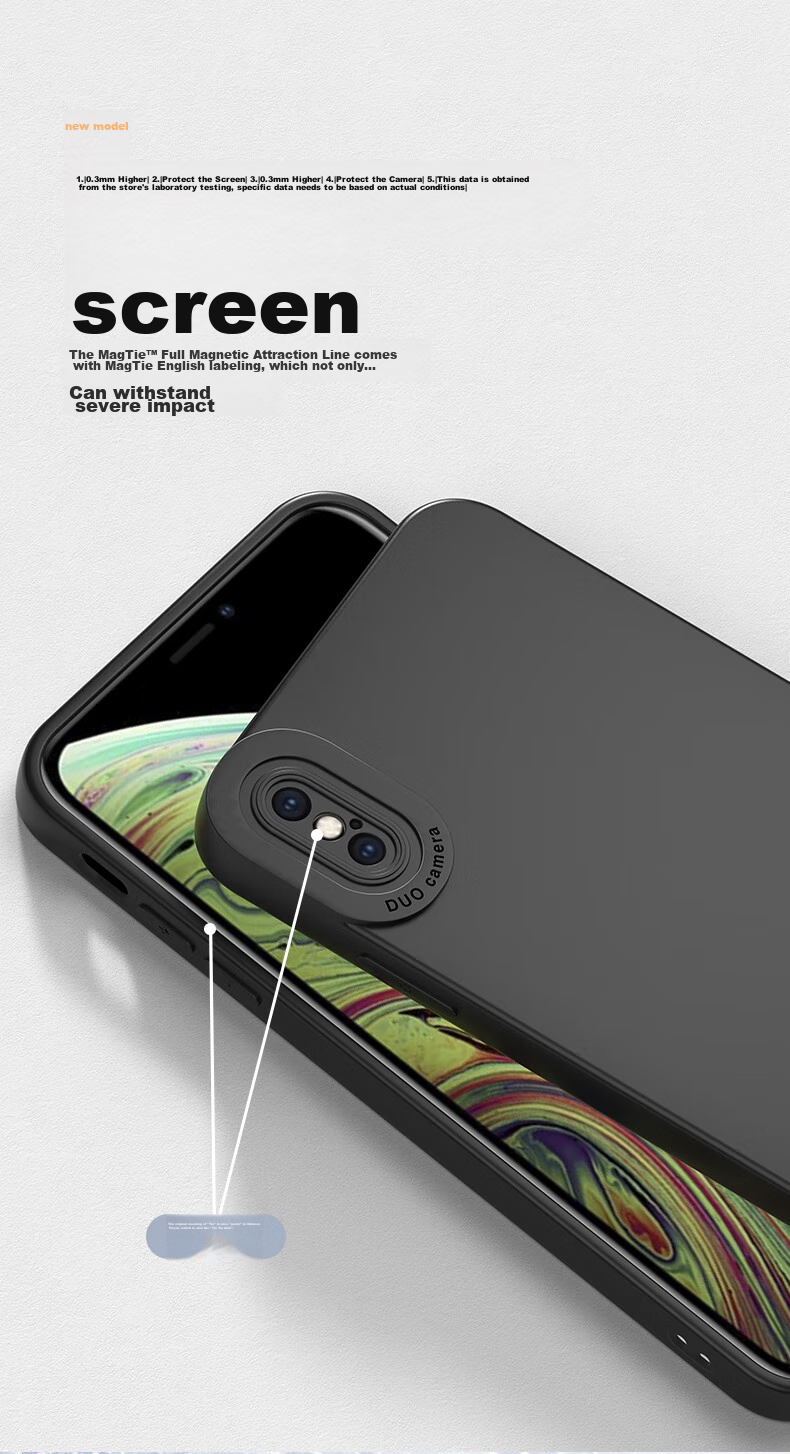 Чехол для Apple iPhone XS Max HOLDZU [Angel Eyes], силиконовый, противоударный, полноразмерный, тонкий, матовый, для мужчин и женщин - Графитовый черный