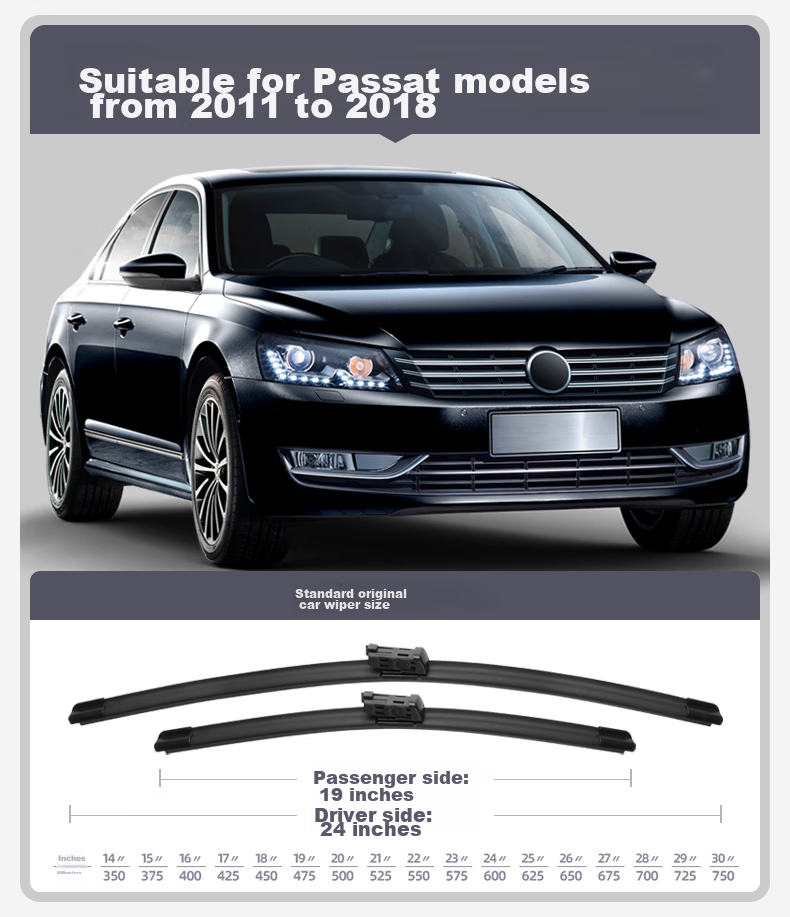 Дворники (стеклоочистители) DeYun для Volkswagen Passat, 2003-2024, оригинальные, 24" + 19"