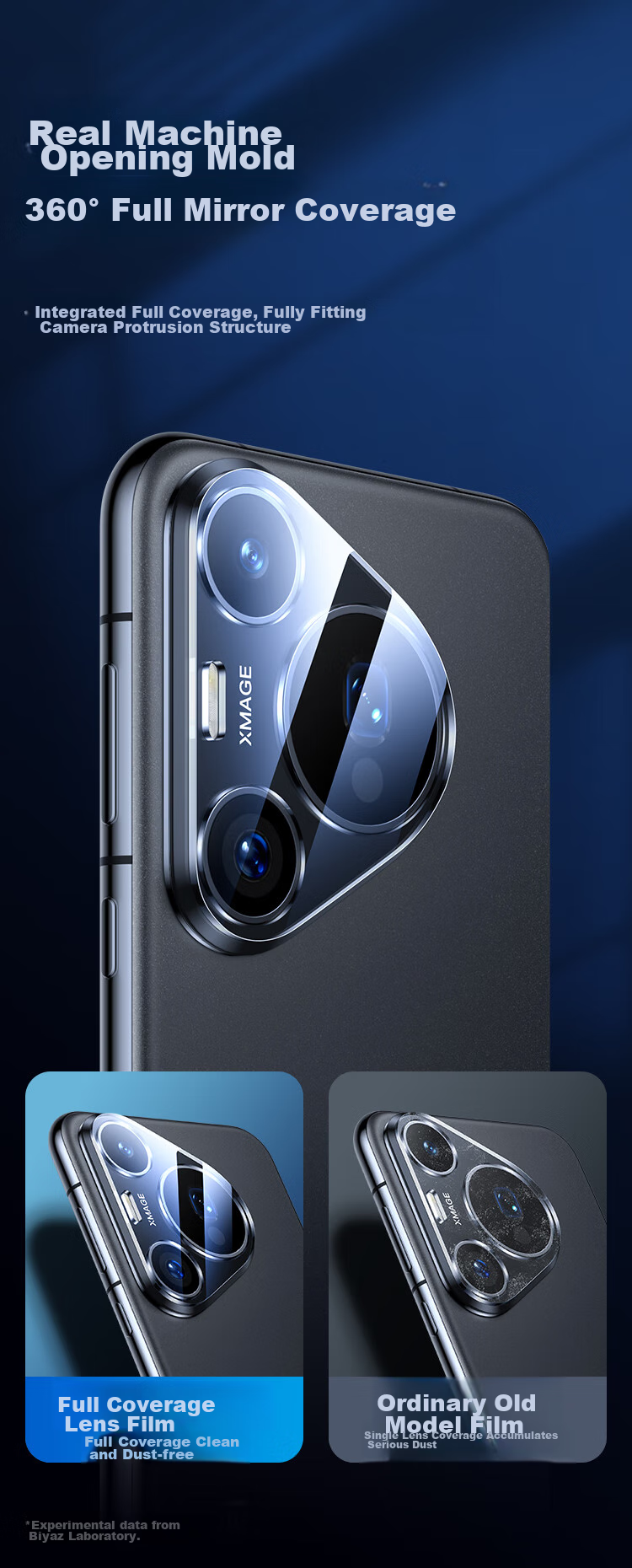 Защитная пленка для камеры BIAZE для Huawei Pura70 Pro, 2 шт., закаленное стекло, полноэкранное покрытие, защита от царапин, высокая четкость