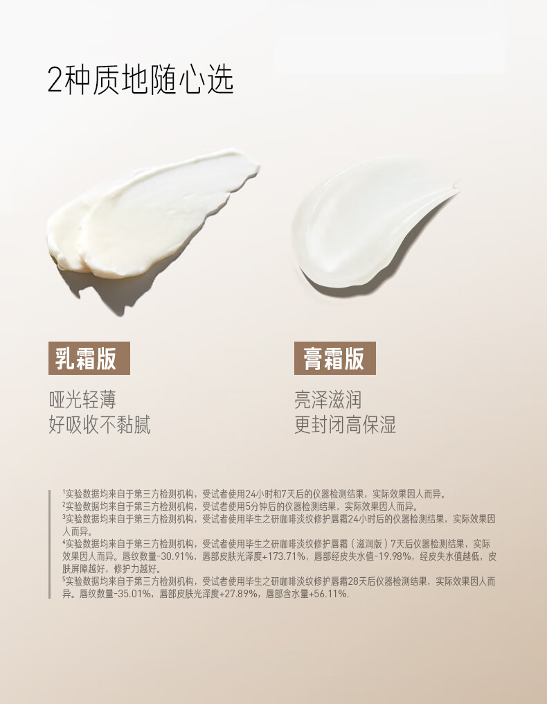 毕生之研咖啡淡纹唇霜 去角质唇膏淡化唇纹唇部精华润唇膏夜间唇膜 乳霜版 唇霜2.0 10g