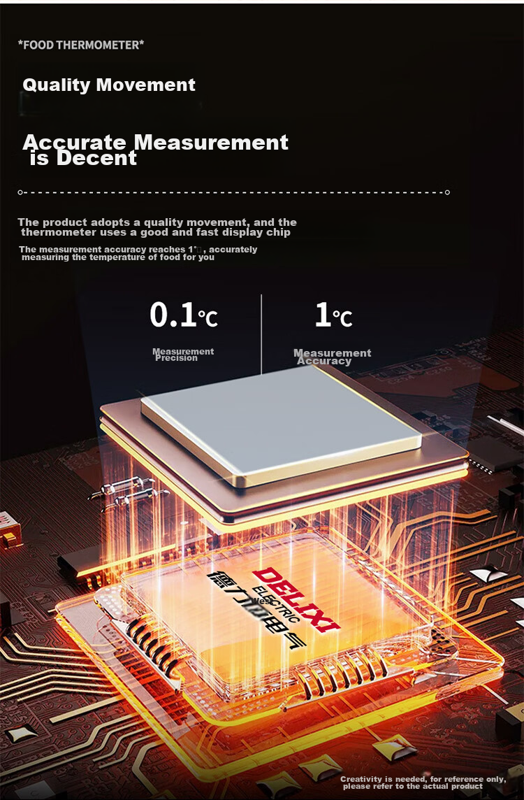 Электронный термометр DELIXI ELECTRIC DM-1047, кухонный, для еды, воды, молока, масла, с зондом, ЖК-дисплей, диапазон -50°C до +300°C