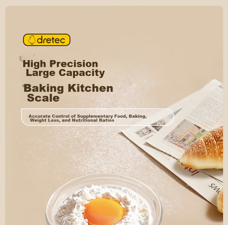 Электронные кухонные весы Dretec KS-384, 0.1г, максимальная нагрузка 3кг, с функцией тарирования, пластиковые, кремово-белые