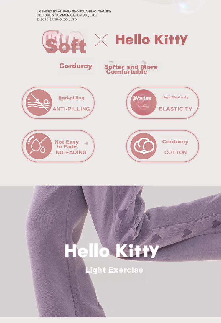 Детские брюки Hello Kitty Весна-Осень, стильные, свободные, спортивно-повседневные, прямые, для девочек старшего возраста, CKT054, льняно-серые, 160 см