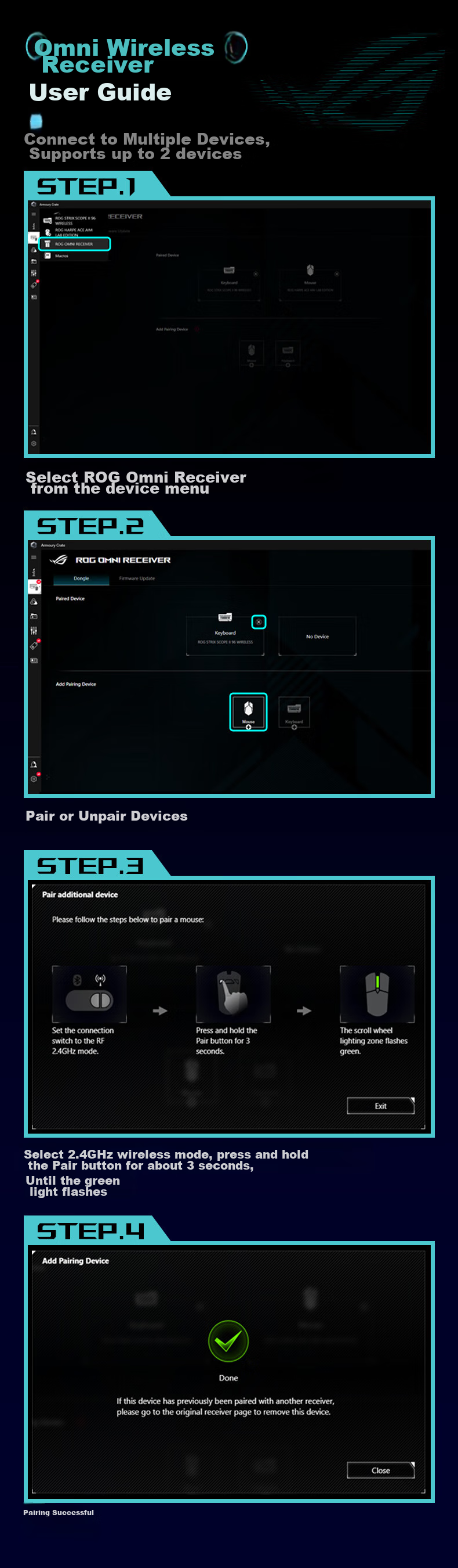 Беспроводная механическая клавиатура ROG Warrior 2 98, игровая, с RGB-подсветкой, 96 клавиш, NX Snow White Switches, черный