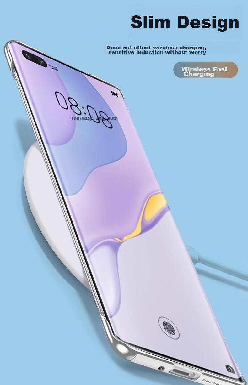 ZHIWEISHI Чехол для Huawei Nova 7 Pro, ультратонкий, полностью прозрачный, безрамочный, ударопрочный