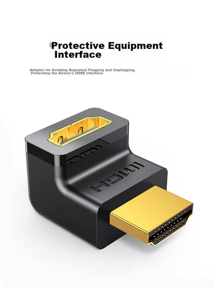 Переходник UGREEN HDMI Male to Female, L-образный, 90 градусов, угловой, для подключения компьютера и ТВ, 20109