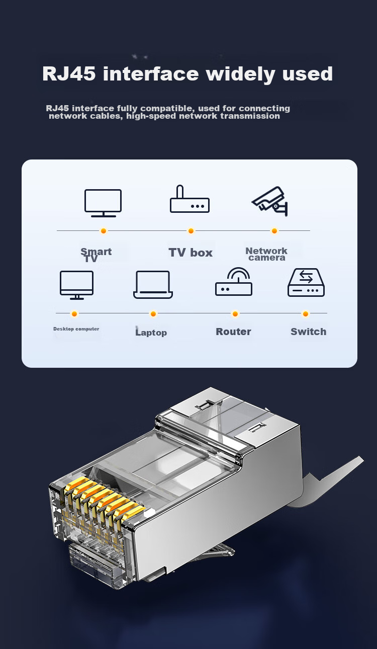 Разъемы CHOSEAL Cat6A экранированные RJ45, гигабитные сетевые кристаллические головки, профессиональные сетевые штекеры, двухкомпонентный дизайн, 20 шт., QS9076Z20