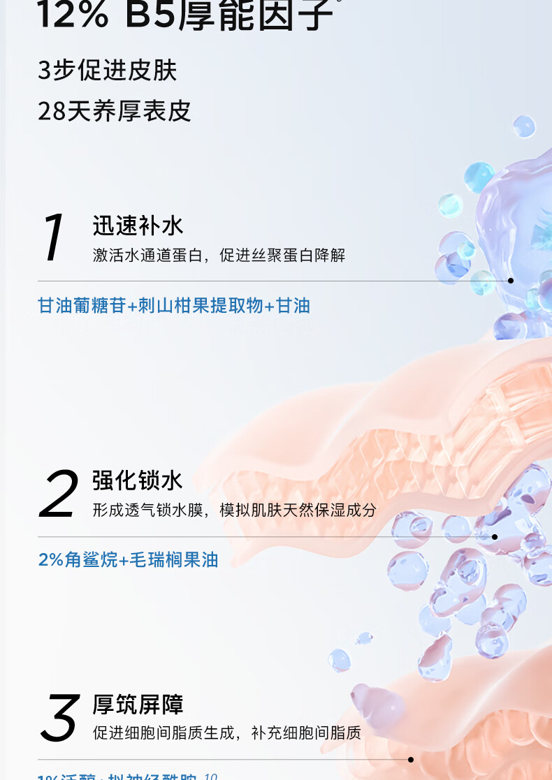 如薇（RNW）B5玻尿酸泛醇盈润高保湿面霜50ml滋润男女士敏感肌节日送男女友