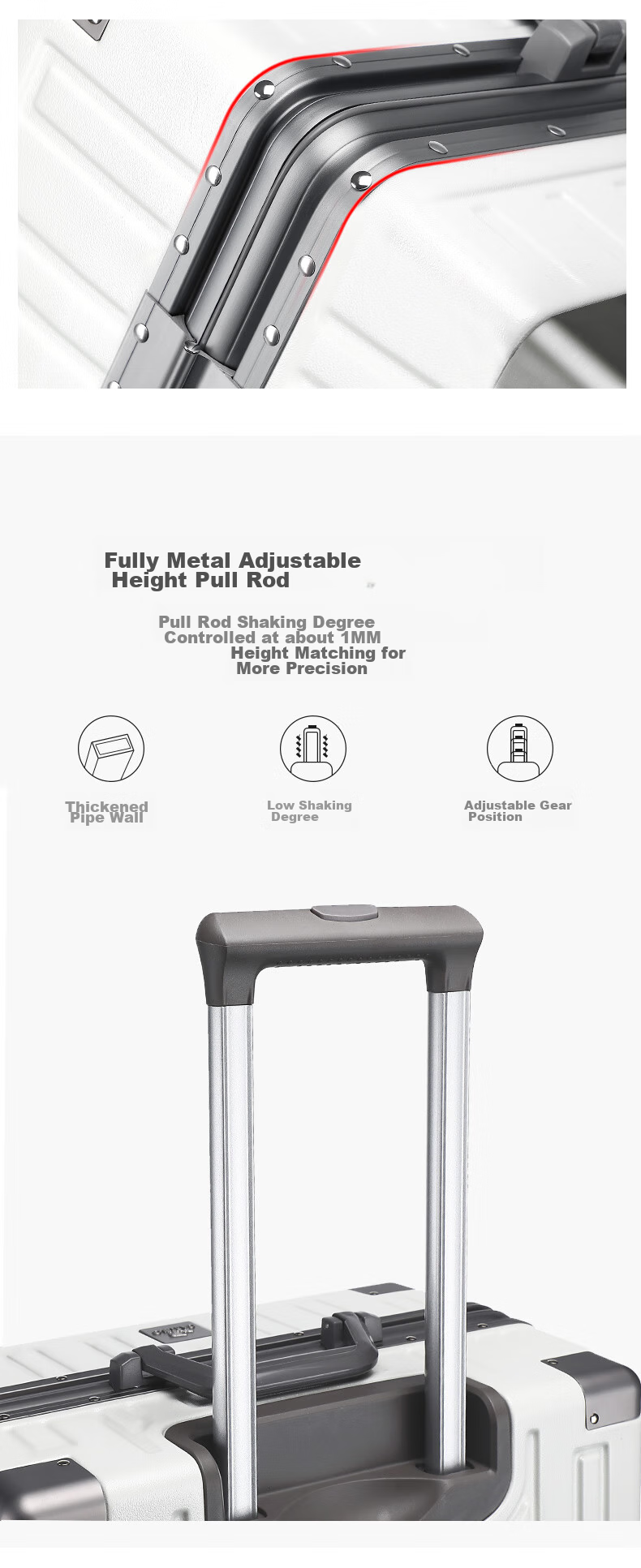 Чемодан Paul Frank Aluminum Frame Luggage, 20-дюймовый, ручная кладь, алюминиевая рама, телескопическая ручка, код-замок, унисекс, кремовый