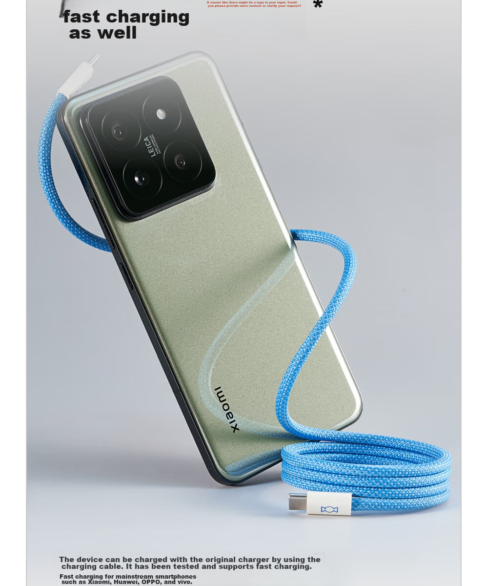 Кабель CANDYSIGN MagTie Candy Factory, 60W USB C-C, 1 метр, оранжевый