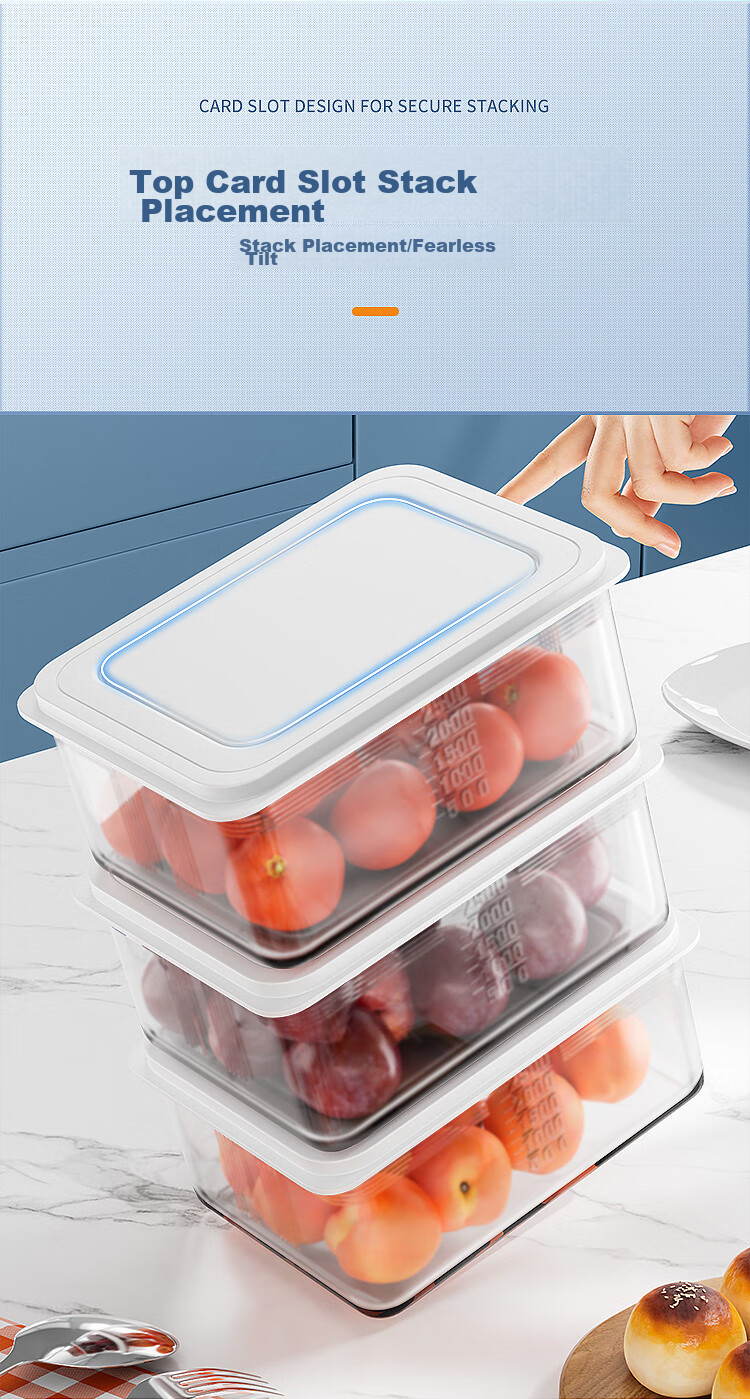 Набор из 3 контейнеров для хранения продуктов Joybos, 1000 мл, антибактериальные, герметичные, для фруктов, овощей и заморозки