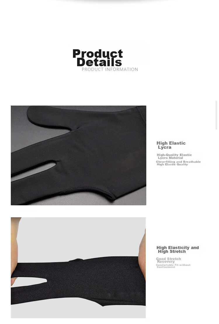 Перчатки для бильярда INVUI, подходят для левой и правой руки, трехпалые, высокоэластичные, нескользящие, аксессуары для бильярда, один размер подходит всем, 15 пар