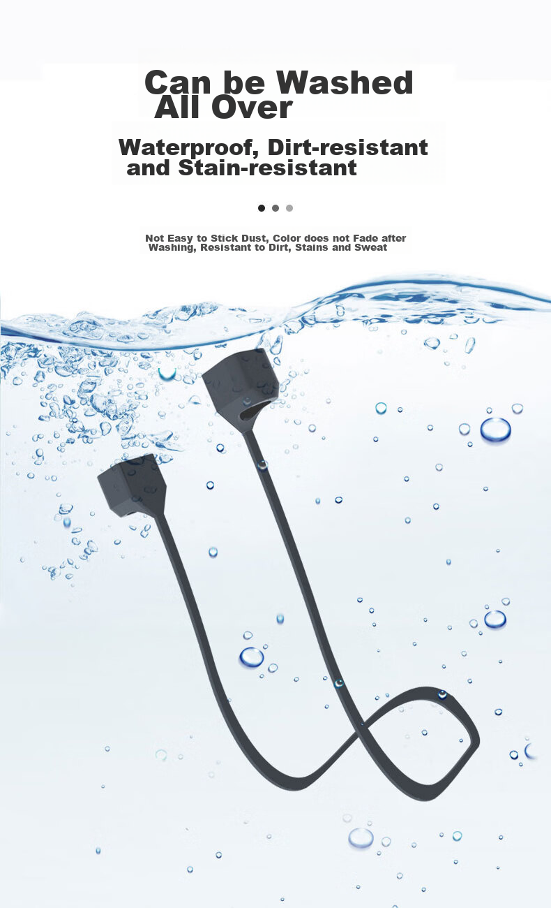 Магнитный противоскользящий ремешок KMaxAI для Apple AirPods 4/3/2 Pro, для беспроводных наушников, черный