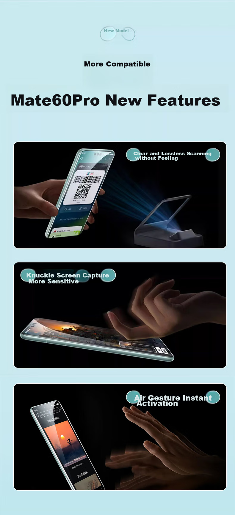 Защитная гидрогелевая пленка DIVI для Huawei Mate60 Pro/Pro+/60RS, полноэкранное покрытие, противоударная, противоотражающая, ультратонкая