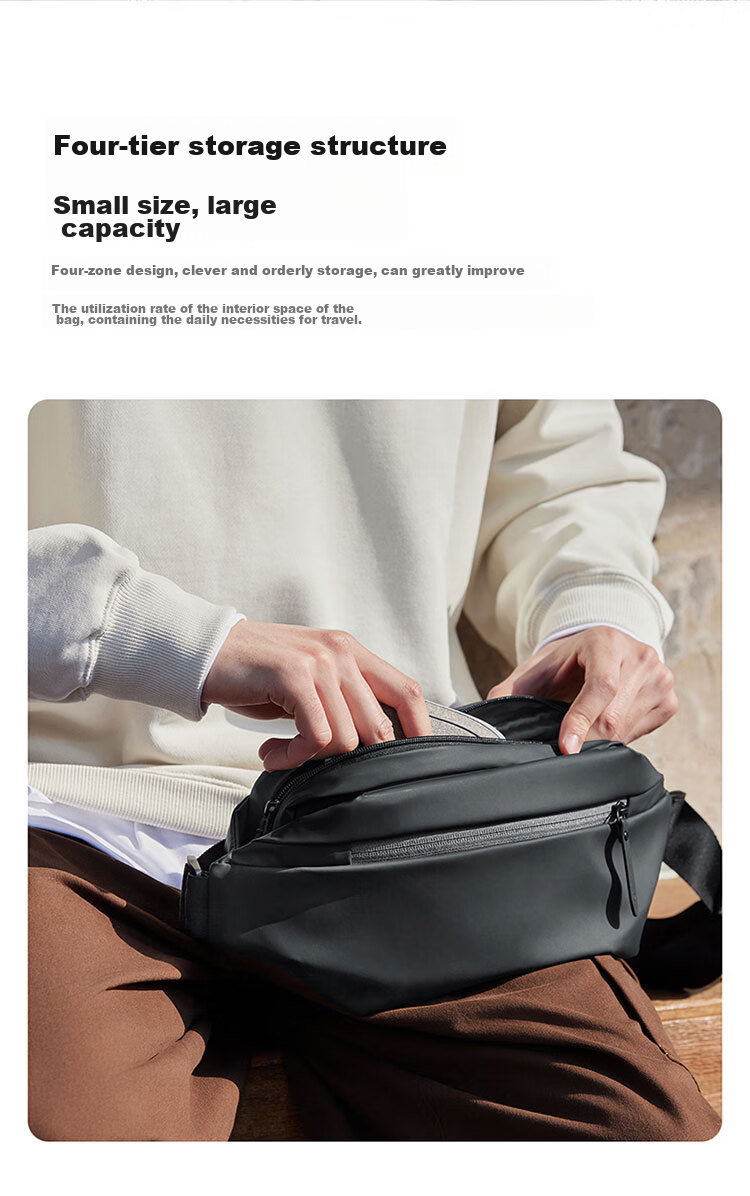 Сумка Xiaomi Mijia Chest Bag, унисекс, повседневная спортивная сумка через плечо, вместительная поясная сумка, серая