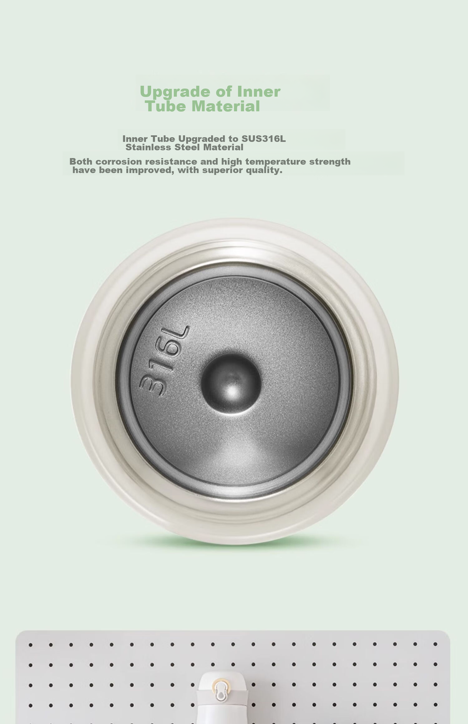 Термос THERMOS, 400 мл, нержавеющая сталь 316L, для мужчин, женщин и детей, сохраняет холодную воду, чайная чашка, TCME-400S, цвет "Новый продукт · Полумесяц белый"