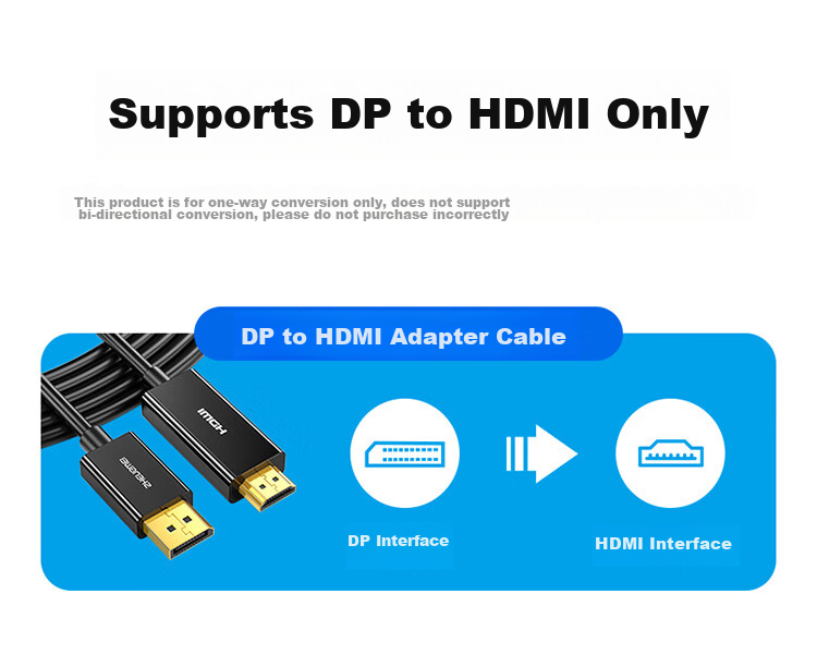Кабель-переходник Shengwei DP to HDMI, 4K HD, версия 1.2, длина 1.8 метра, ADH0018G