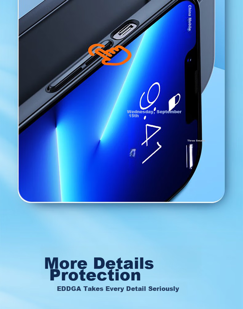 Чехол для iPhone 14 Pro Max EDDGA с защитой камеры, противоударный, матовый, черный