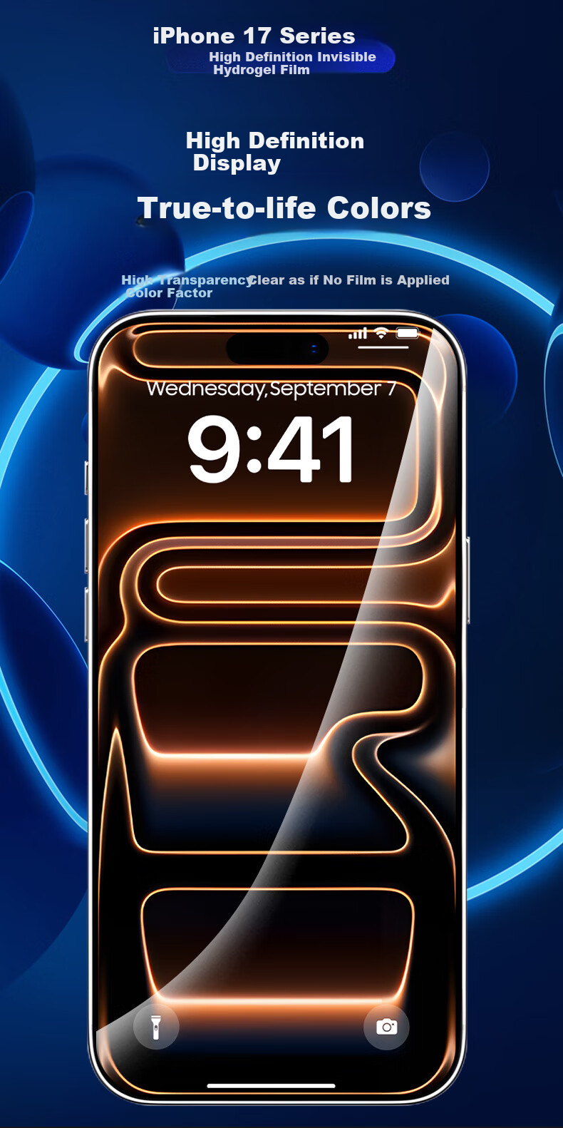 Защитная гидрогелевая пленка Smorss для Apple iPhone 17 Pro Max, полноэкранная, ультратонкая, с защитой от отпечатков пальцев и царапин