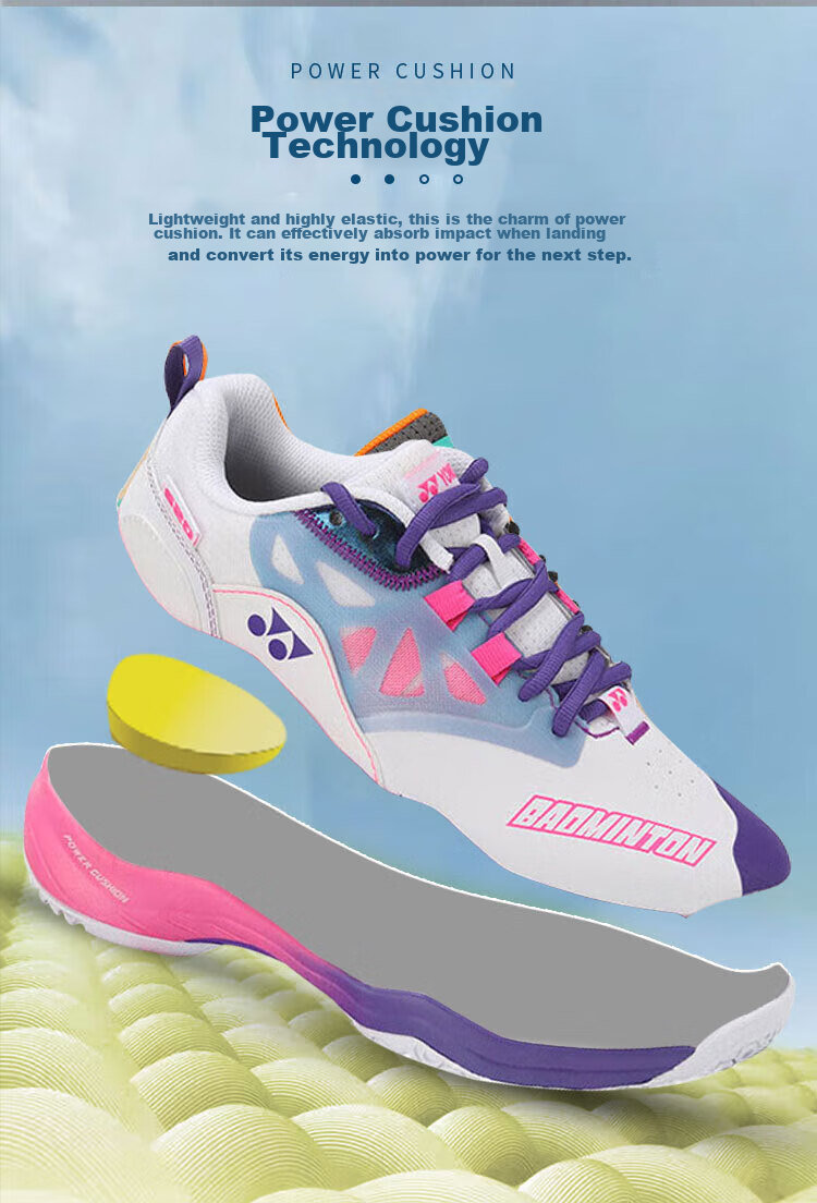 Кроссовки для бадминтона YONEX SHB101CR, мужские и женские, ударопоглощающие, для начинающих, размер 44, белый/золотой