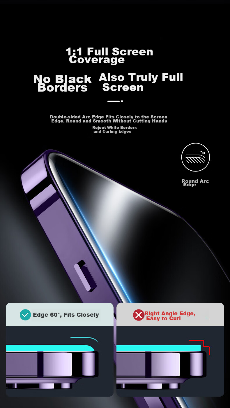 Защитная пленка ESR для Apple iPhone 14 Pro, противоударное закаленное стекло, антибликовая, антипылевая, антиотпечатки, 2 шт.