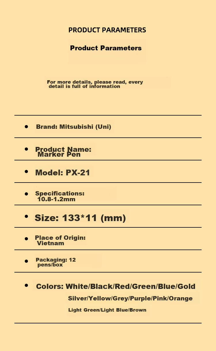 Маркер Uni-ball PX-21, черный, 12 шт., 0.8-1.2 мм, масляная основа