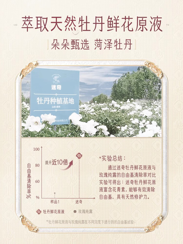 迷奇牡丹黄金六胜肽原液45ml抗皱紧致精华补水保湿面部精华液国货护肤