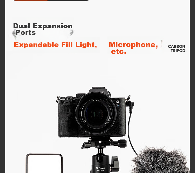 Штатив Fotopro M-4C Pro + 42QP из углеродного волокна, портативный, профессиональный, для цифровых камер, с шаровой головкой