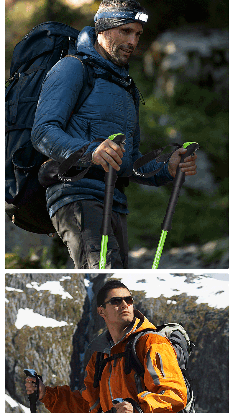 Треккинговые палки Kanle Aluminum Alloy Trekking Pole, трехсекционные телескопические, ультралегкие, портативные, с нескользящей ручкой, для кемпинга, пеших походов и альпинизма