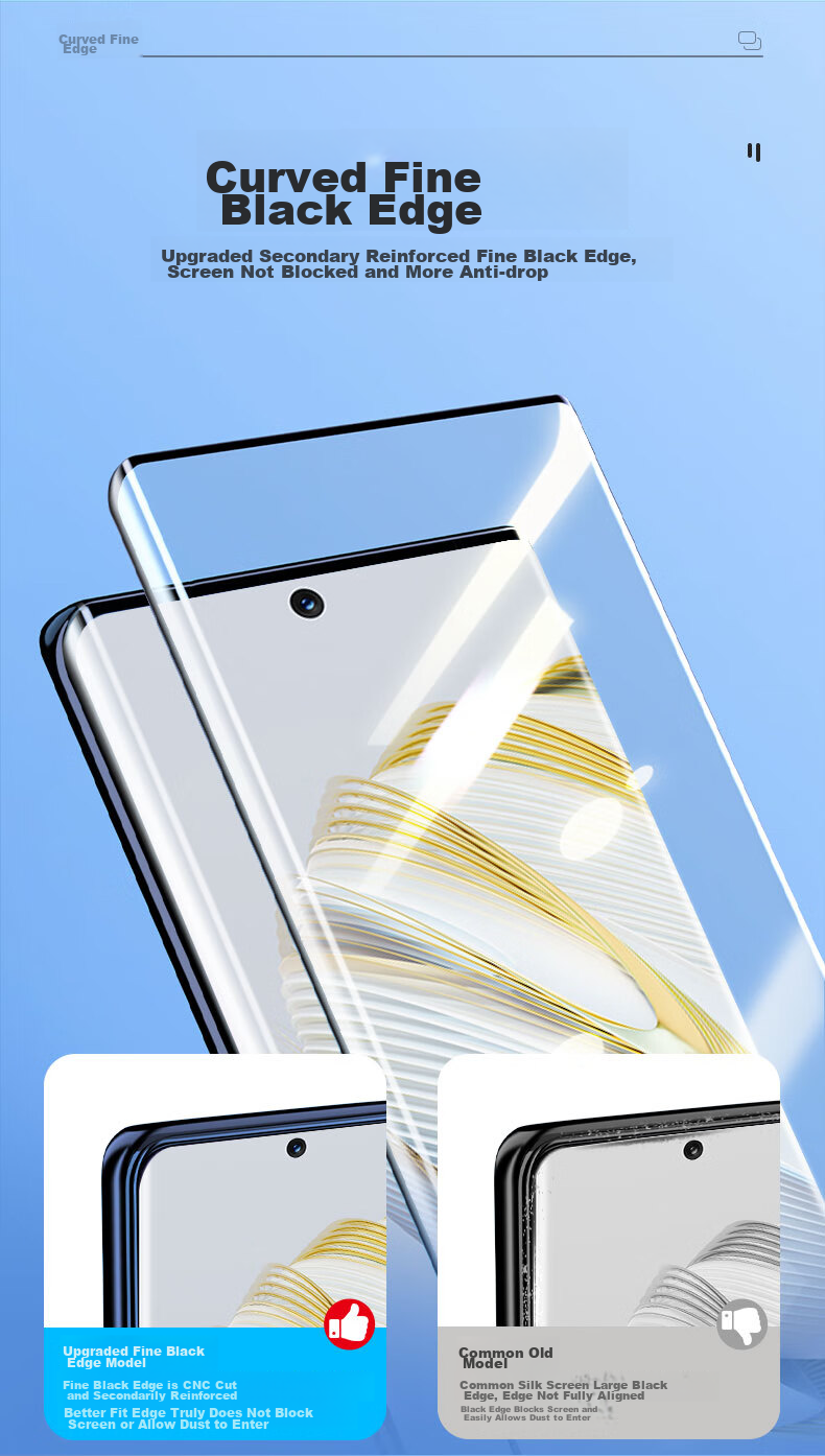 Защитное стекло LLUNC для Huawei Nova 10, ультратонкое, полное покрытие, высокая четкость, защита от падений и отпечатков пальцев