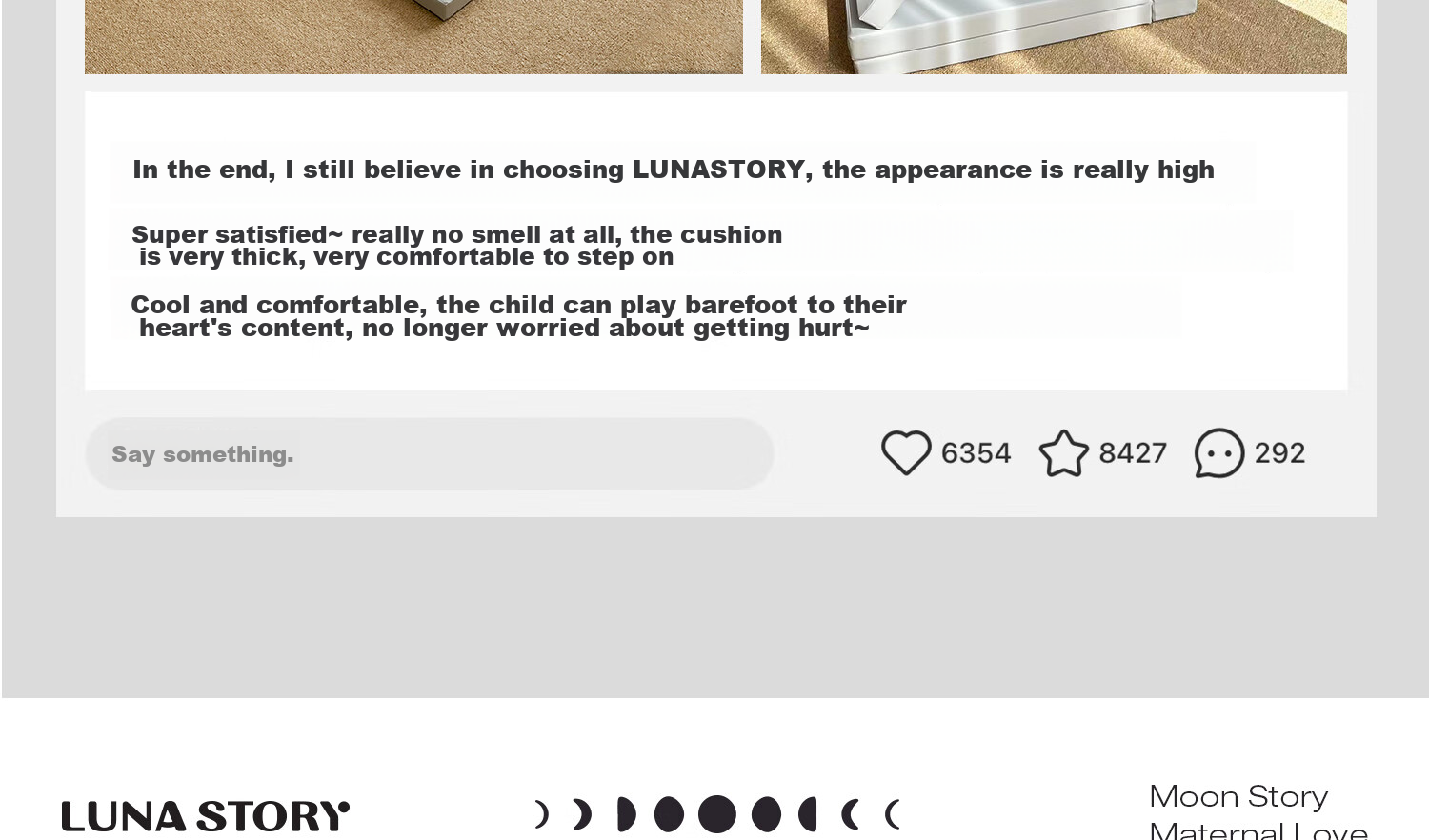 Развивающий игровой коврик LUNASTORY, противоскользящий, складной, для детей, 240*200*4 см, IXPE, анти-фолл