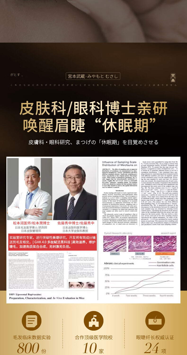 宫本武藏睫毛滋养液睫毛膏纤长睫毛液眉毛液浓密滋养防水不晕染营养液3ml