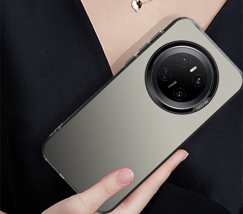 Baozou Чехол для Huawei Mate 70, силиконовый, мягкий край, простой, противоударный, лазерный градиент, высококачественная матовая твердая оболочка, серый