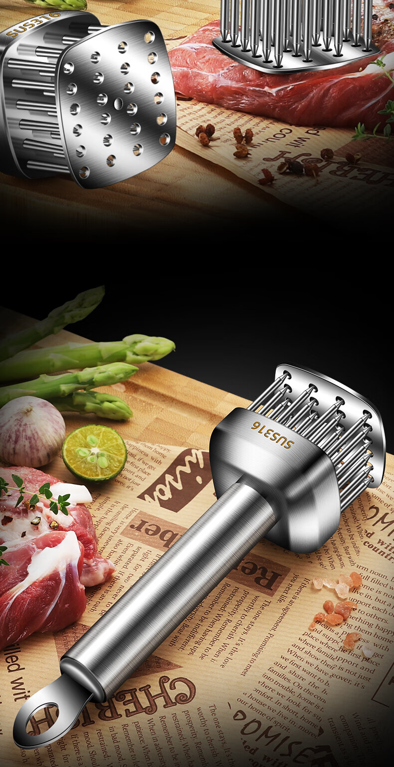 Jekero Мясорыхлитель, 316 Нержавеющая сталь, 24 иглы, молоток для стейка