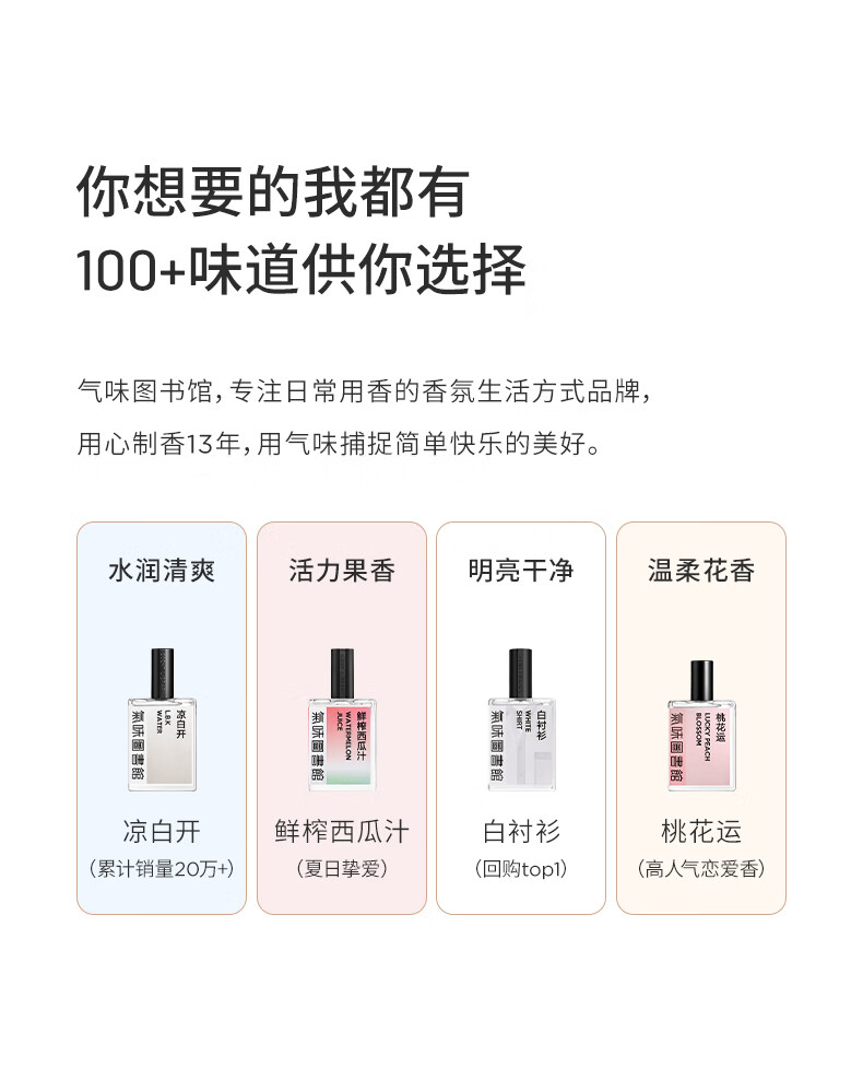 氣味圖書館（SCENT LIBRARY）Q版试香小样淡香水1.8ml套装体验装女士香氛节日生日礼物送女友	