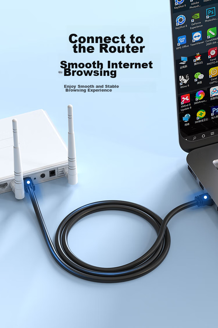 Кабель CHOSEAL Cat8 Ethernet, 10 Гбит/с, 8-жильный, витая пара, для инженерии, домашнего гейминга, компьютера и широкополосного подключения, 1 метр, QJ3101BK