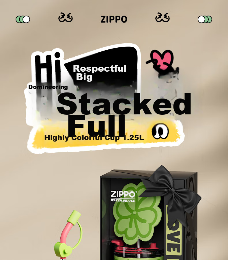 Термокружка ZIPPO, 1250 мл, зеленая, для женщин, стильная, из нержавеющей стали, с удобной крышкой