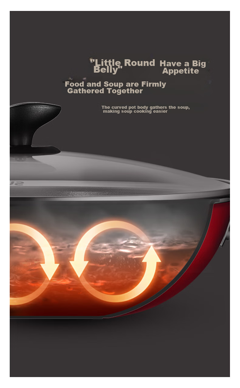 Сковорода SUPOR Non-Stick Wok 34 см, подходит для индукционных и газовых плит, здоровое приготовление пищи для домашнего использования PC34S1
