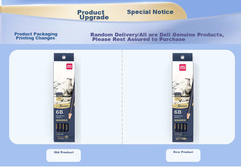 Карандаши для рисования Deli Premium 6B, набор для эскизов для студентов, 12 штук в коробке, S999-6B, подарок для студентов
