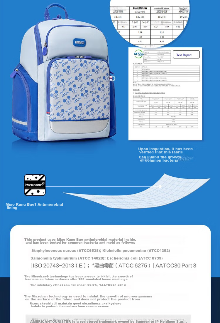 Рюкзак AMERICAN TOURISTER для девочек, удобный, для начальной школы (1-3 классы), защищающий позвоночник, антибактериальный, легкий, большой вместимости