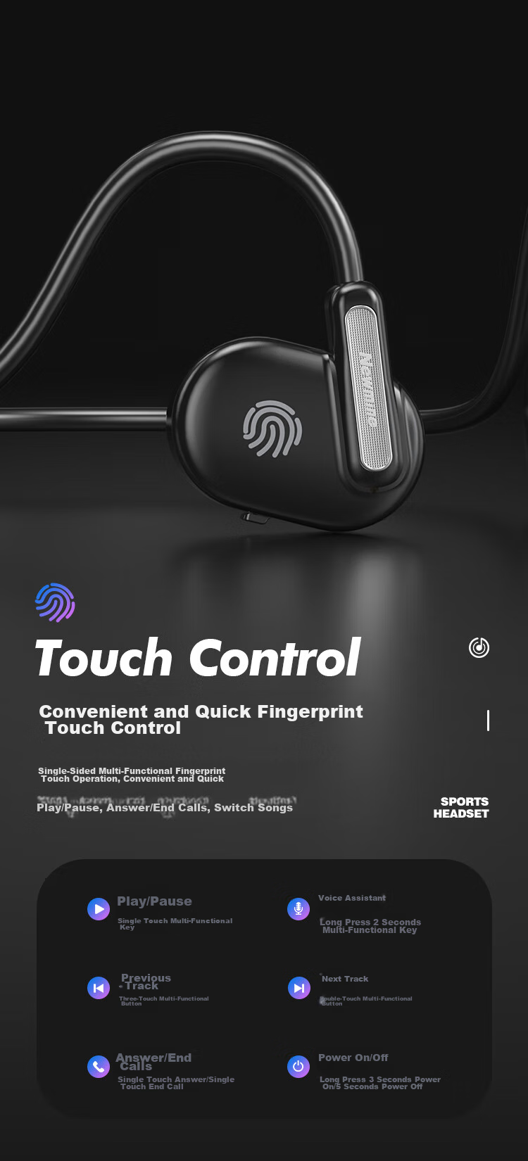 Наушники Newmine Mini6S, беспроводные, Bluetooth 5.3, с костной проводимостью, открытого типа, спортивные, черные