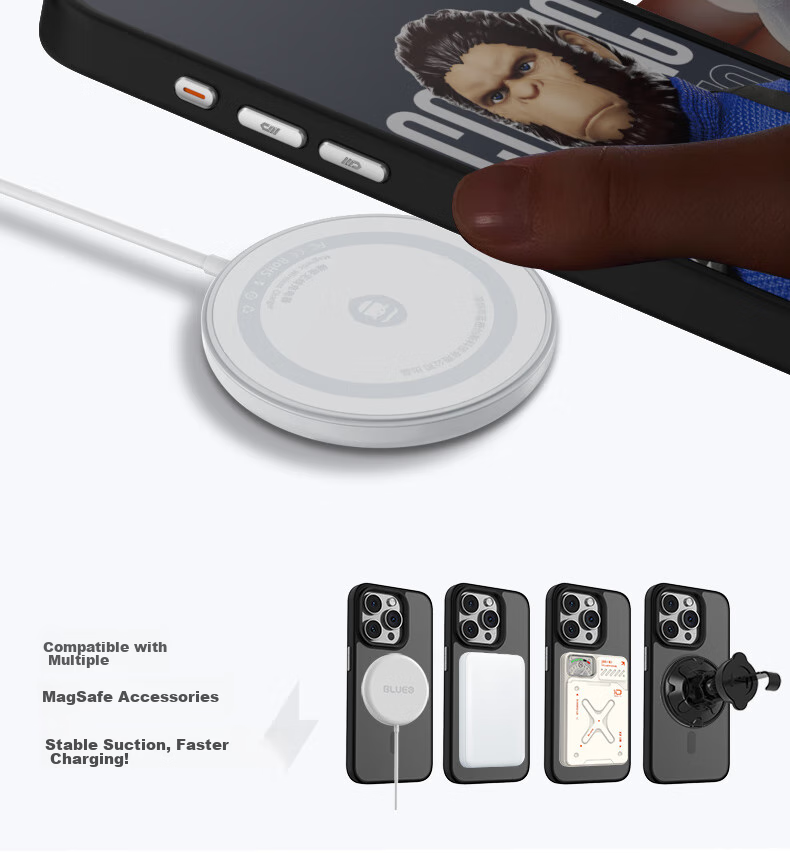 Чехол Lanxingxiansheng для iPhone 15 Pro, MagSafe, силиконовый, темно-синий