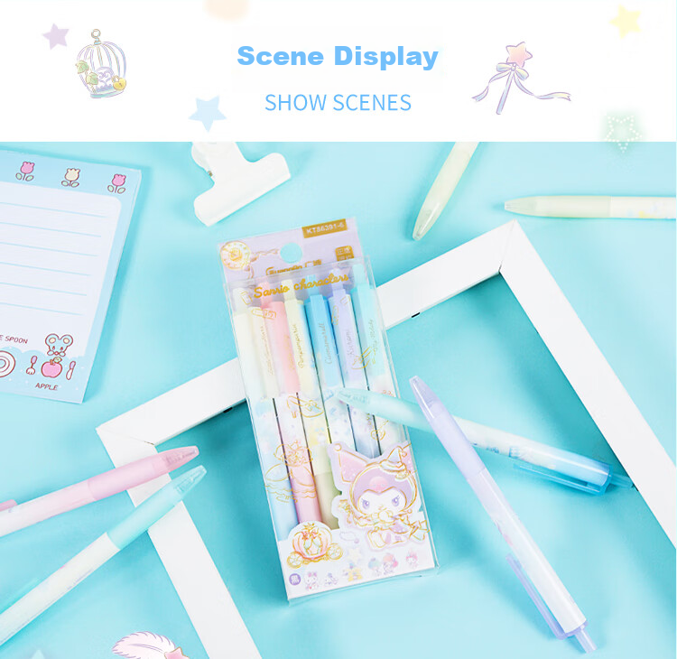 Гелевая ручка GuangBo Sanrio Collaboration, 0.5 мм, черная, 6 шт.
